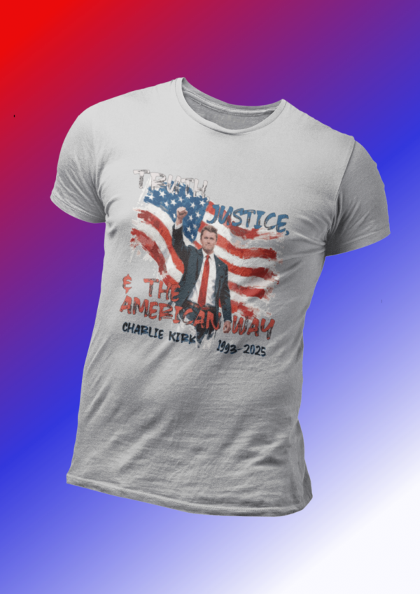Charlie Kirk Tribute Shirt- Light Grey