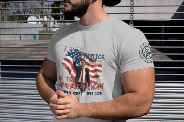 Charlie Kirk Tribute Shirt- Light Grey - Image 2