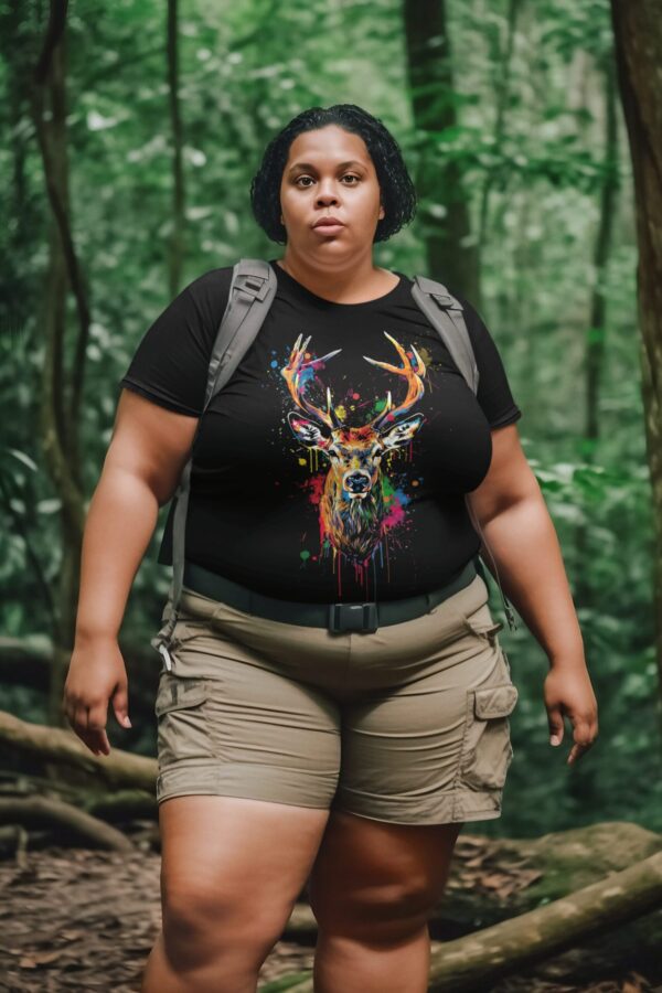 Splatter Paint Deer - Black - Image 2